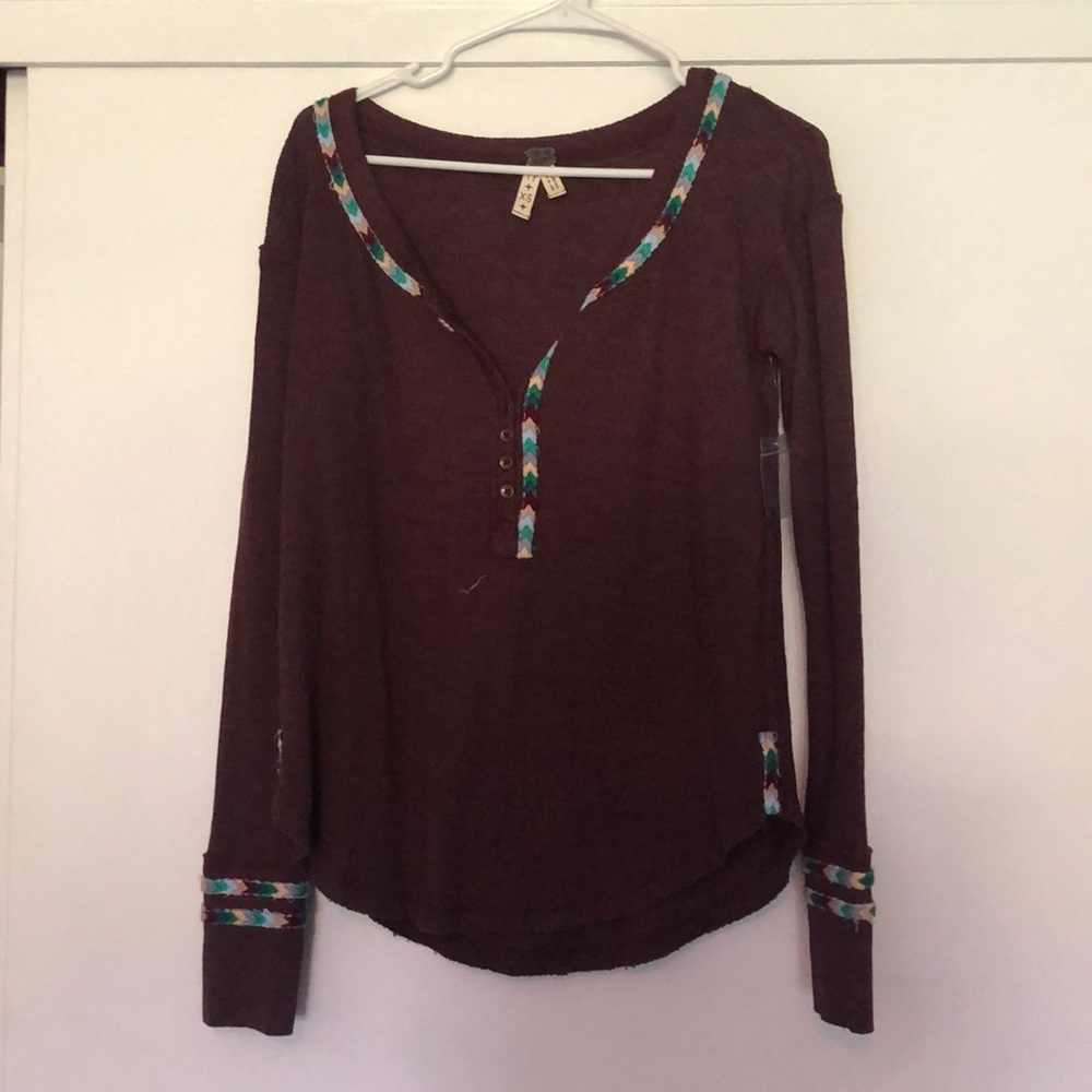 NEVER WORN Free People Button Down Thermal size xs